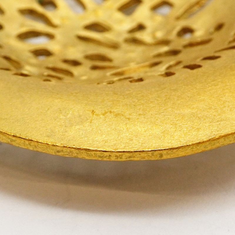 Chanel Brooch Vintage Straw Hat Motif Gold Plated