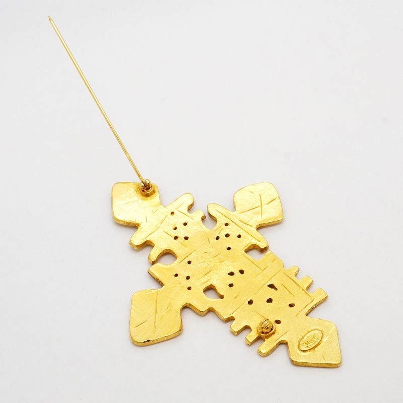 Chanel Brooch Vintage CC Logo Cross Gold Plated