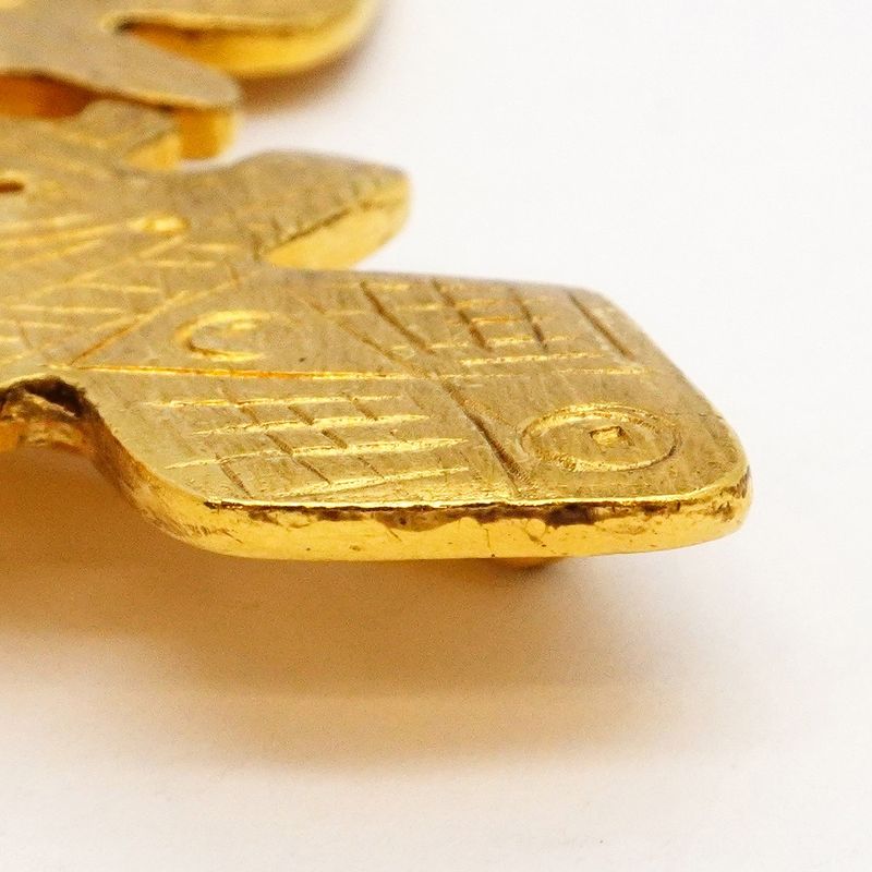Chanel Brooch Vintage CC Logo Cross Gold Plated