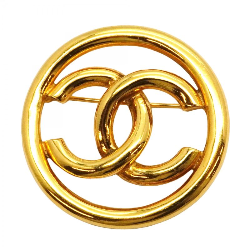 Chanel Brooch Vintage CC Logo Round