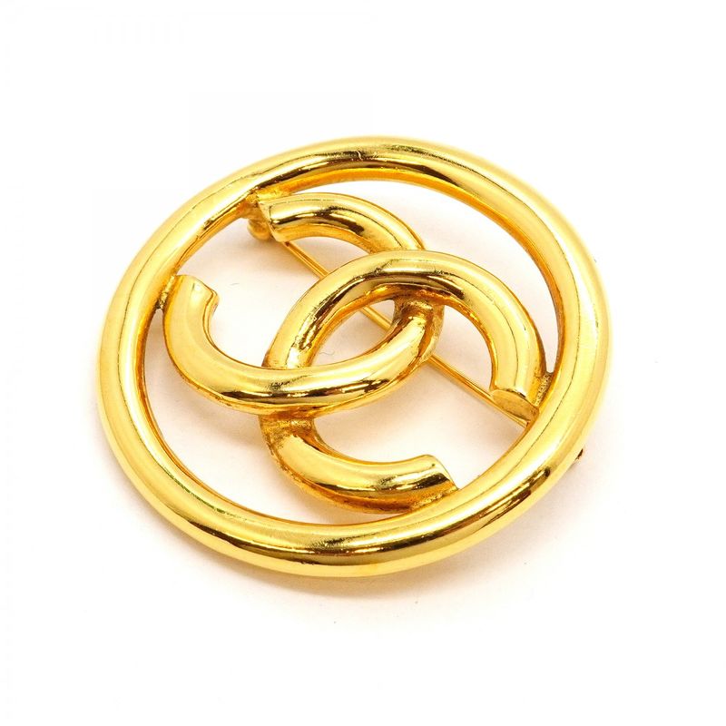 Chanel Brooch Vintage CC Logo Round