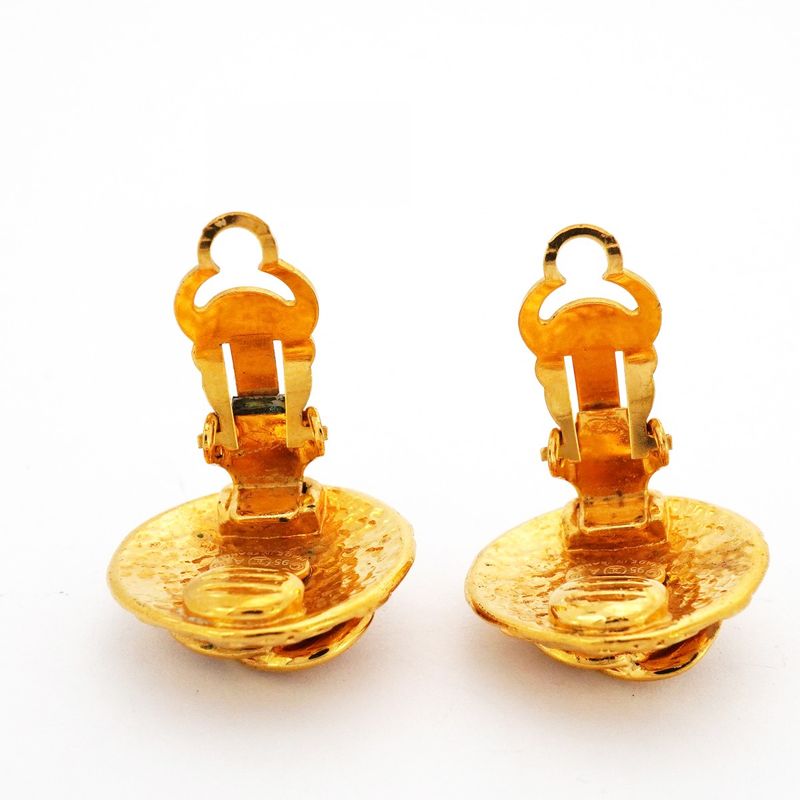 Chanel Earrings Vintage CC Logo Round