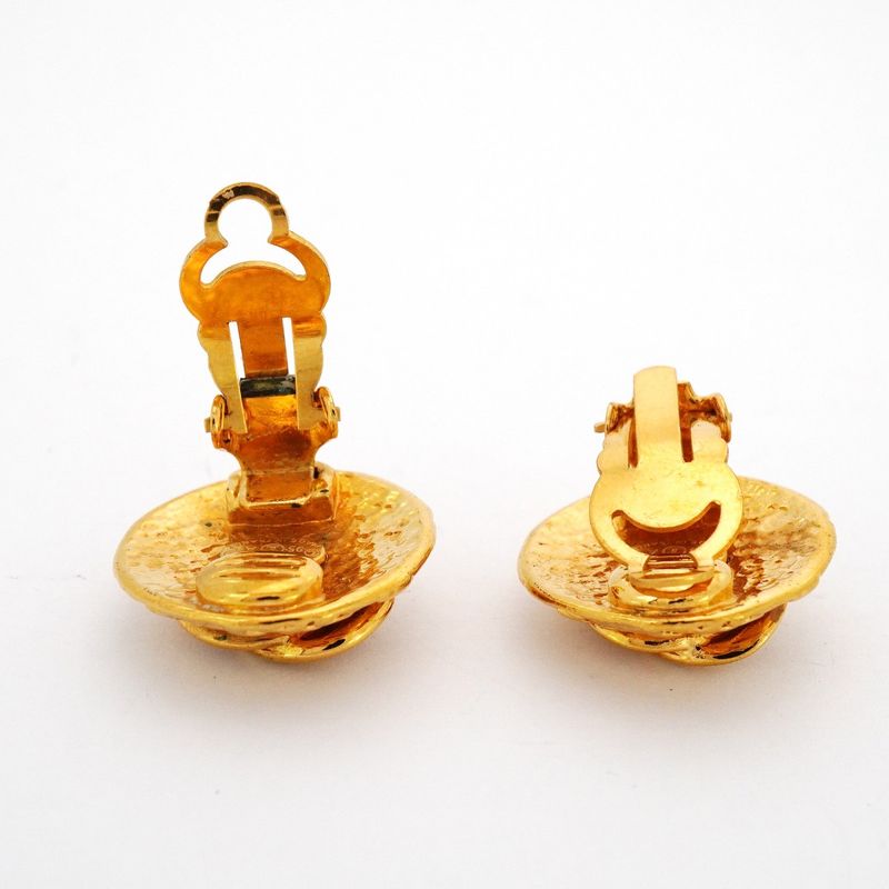 Chanel Earrings Vintage CC Logo Round