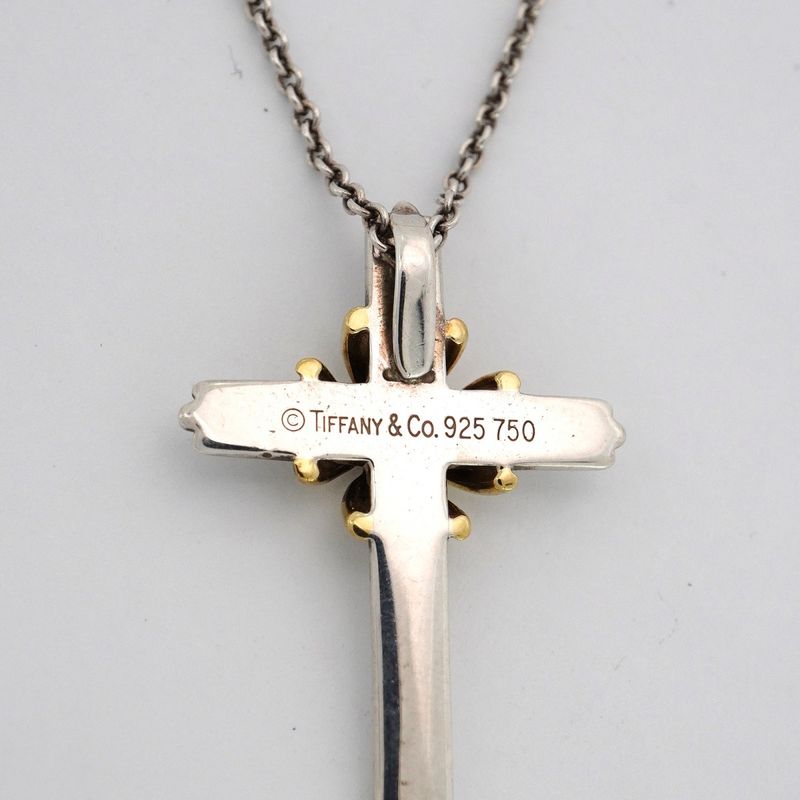 Tiffany & Co Necklace Signature Cross 18K Yellow Gold