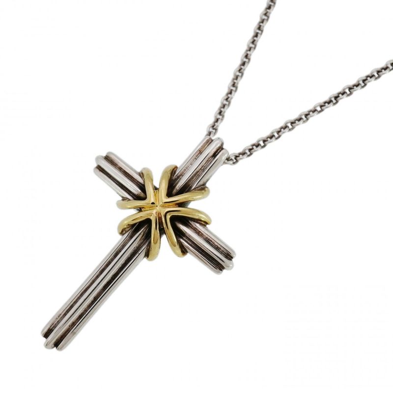 Tiffany & Co Necklace Signature Cross 18K Yellow Gold