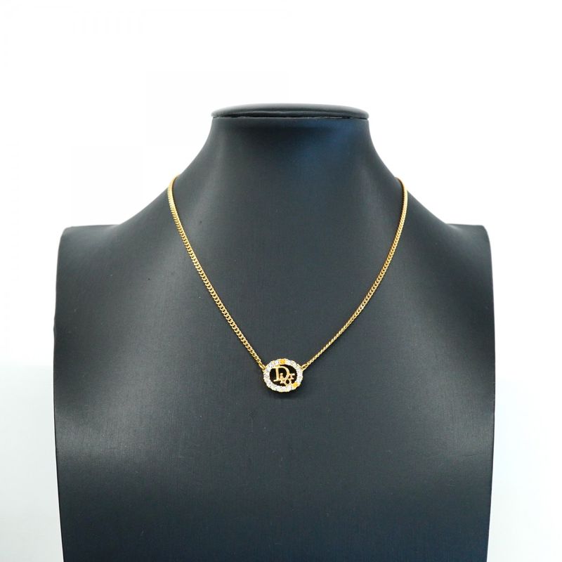 Dior Necklace Logo Oval Gold Plated
