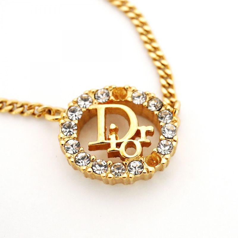 Dior Necklace Logo Oval Gold Plated