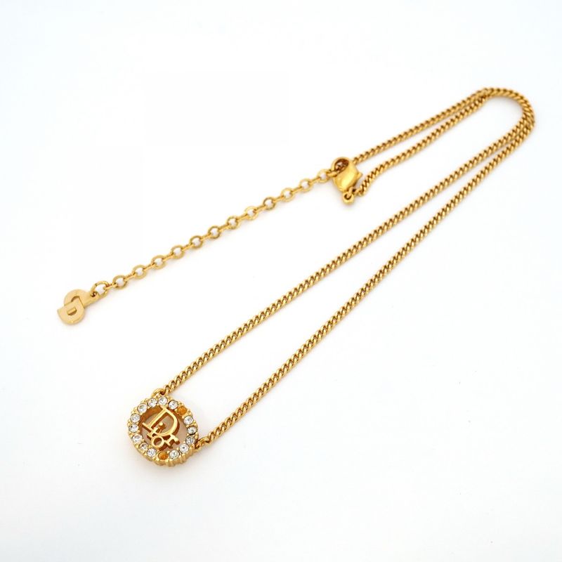 Dior Necklace Logo Oval Gold Plated