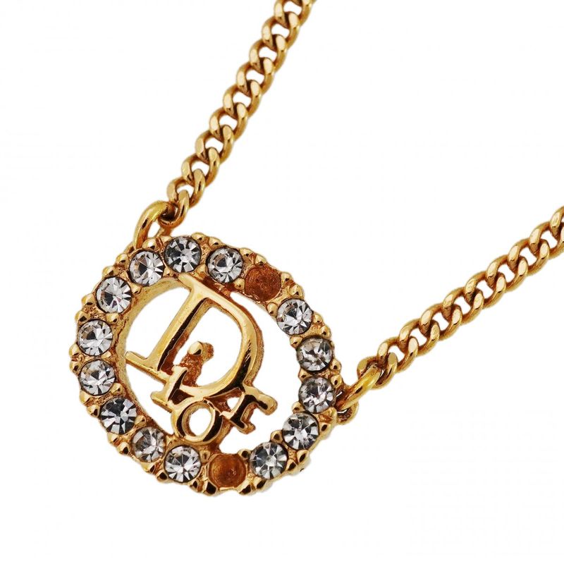Dior Necklace Logo Oval Gold Plated