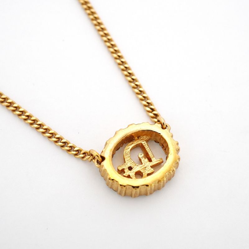 Dior Necklace Logo Oval Gold Plated
