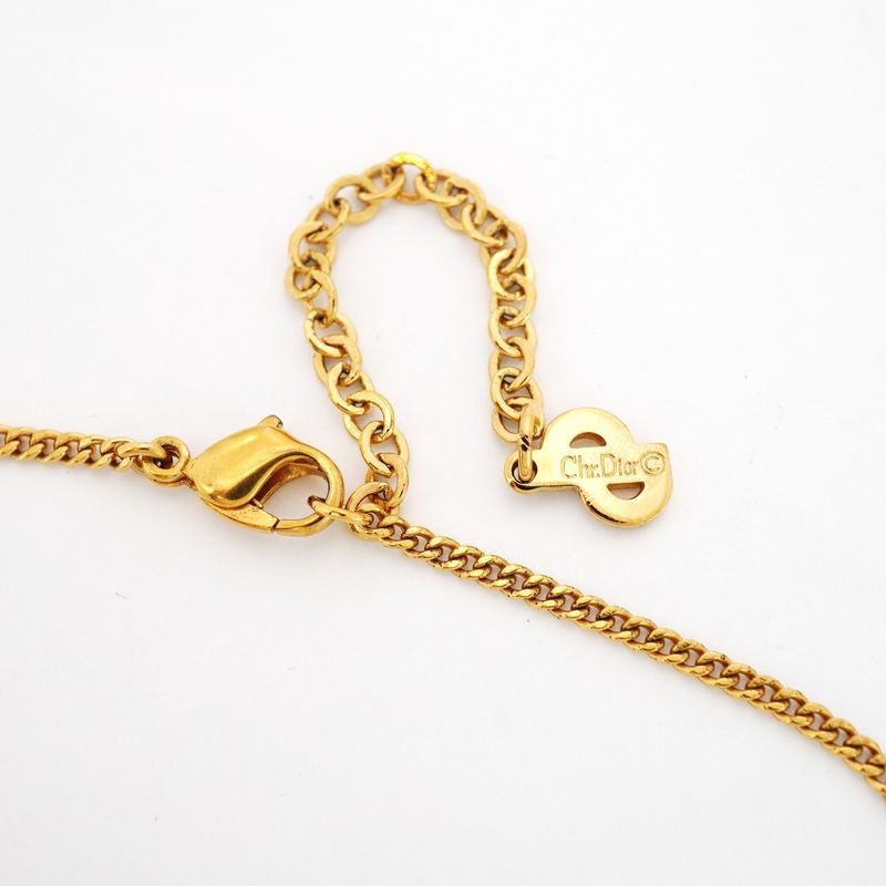Dior Necklace Logo Oval Gold Plated