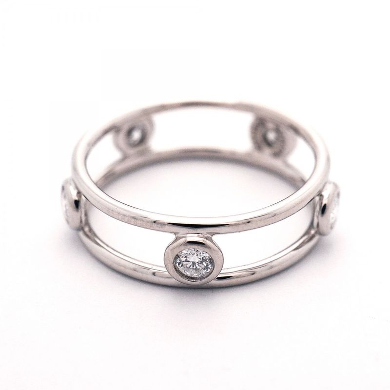 Tiffany & Co Ring Double Wire Platinum Diamond