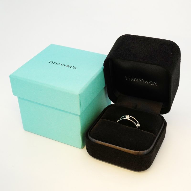 Tiffany & Co Ring Double Wire Platinum Diamond