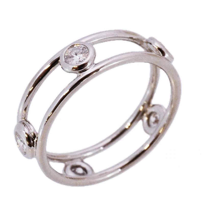 Tiffany & Co Ring Double Wire Platinum Diamond