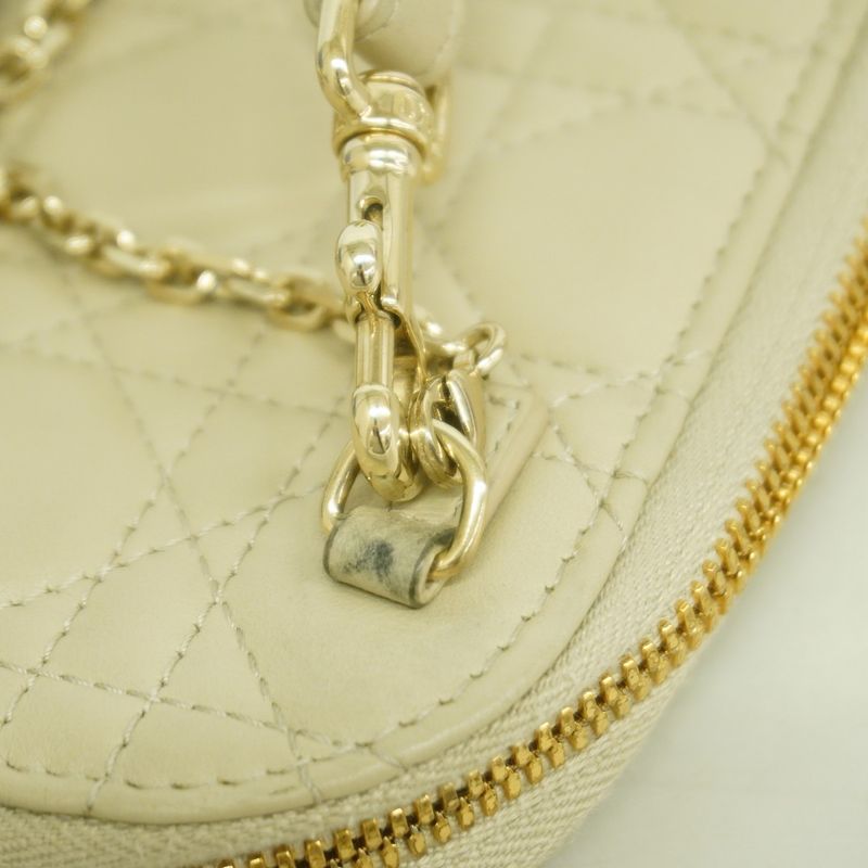 Dior Pouch Cannage Leather Beige Champagne Gold