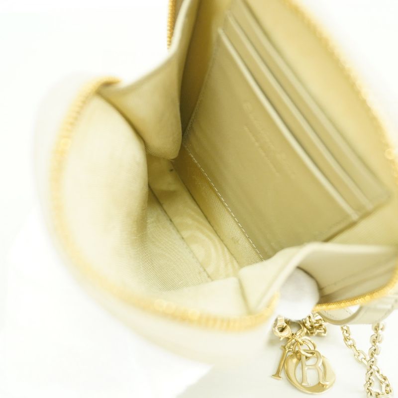 Dior Pouch Cannage Leather Beige Champagne Gold