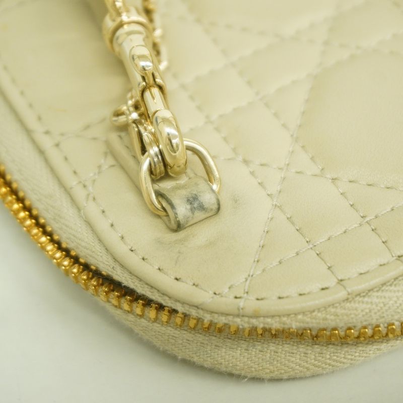 Dior Pouch Cannage Leather Beige Champagne Gold