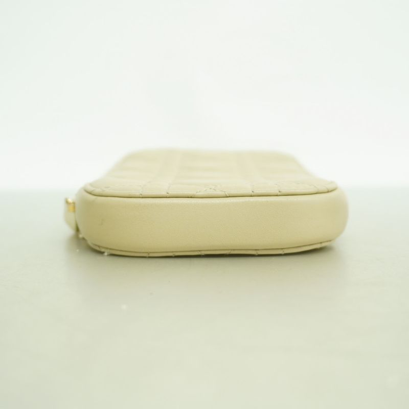 Dior Pouch Cannage Leather Beige Champagne Gold