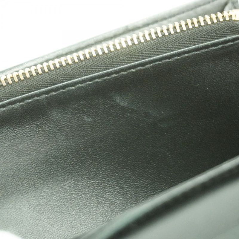 Dior Shoulder Wallet Cannage Leather Black Champagne Gold
