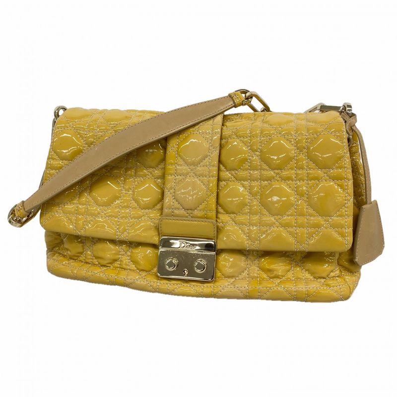 Dior Shoulder Bag Cannage New Rock Enamel Yellow Gold