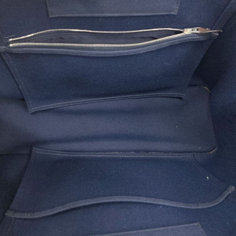 Hermes Tote Kavac Elan PM Canvas Navy Silver