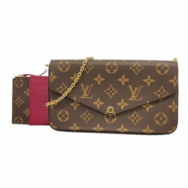 Louis Vuitton Shoulder Wallet Monogram Pochette Felicie Fuchsia Pink