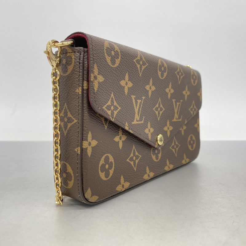 Louis Vuitton Shoulder Wallet Monogram Pochette Felicie Fuchsia Pink