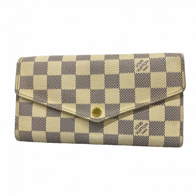 Louis Vuitton Wallet Damier Azur Portefeuille Sarah White