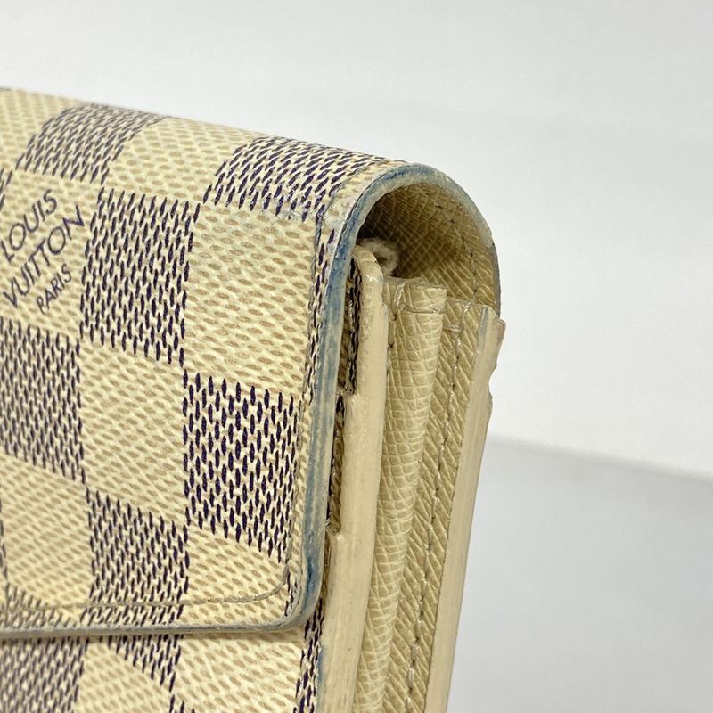 Louis Vuitton Wallet Damier Azur Portefeuille Sarah White