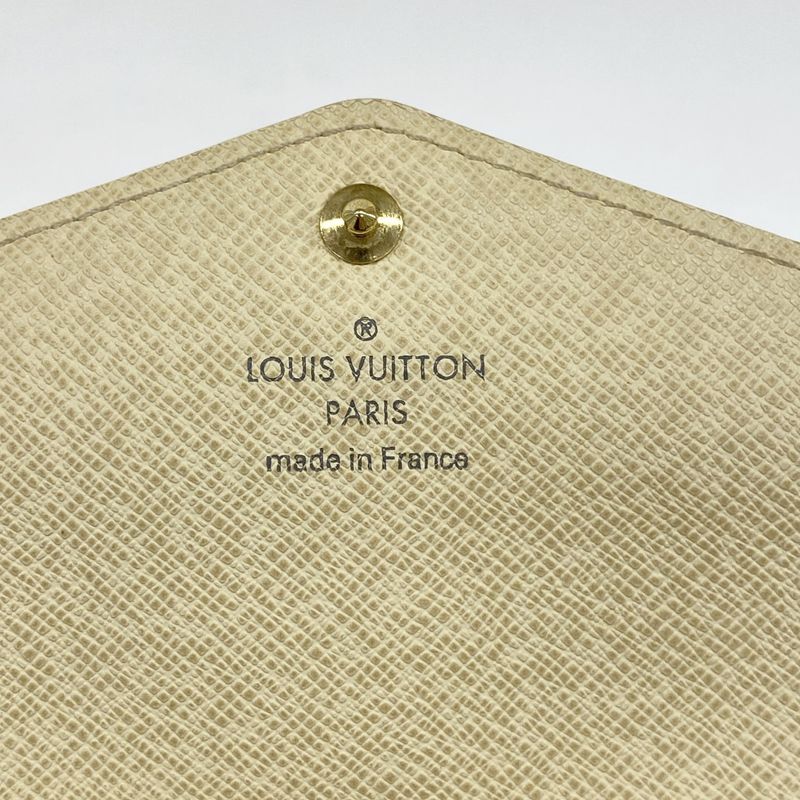 Louis Vuitton Wallet Damier Azur Portefeuille Sarah White
