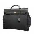 Hermes Handbag Herbag MM Toile Officier Black Silver