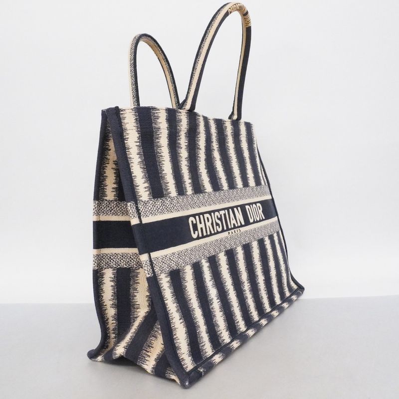 Dior Tote Book Canvas Navy Beige