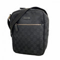 Gucci Shoulder Bag GG Canvas Black Silver