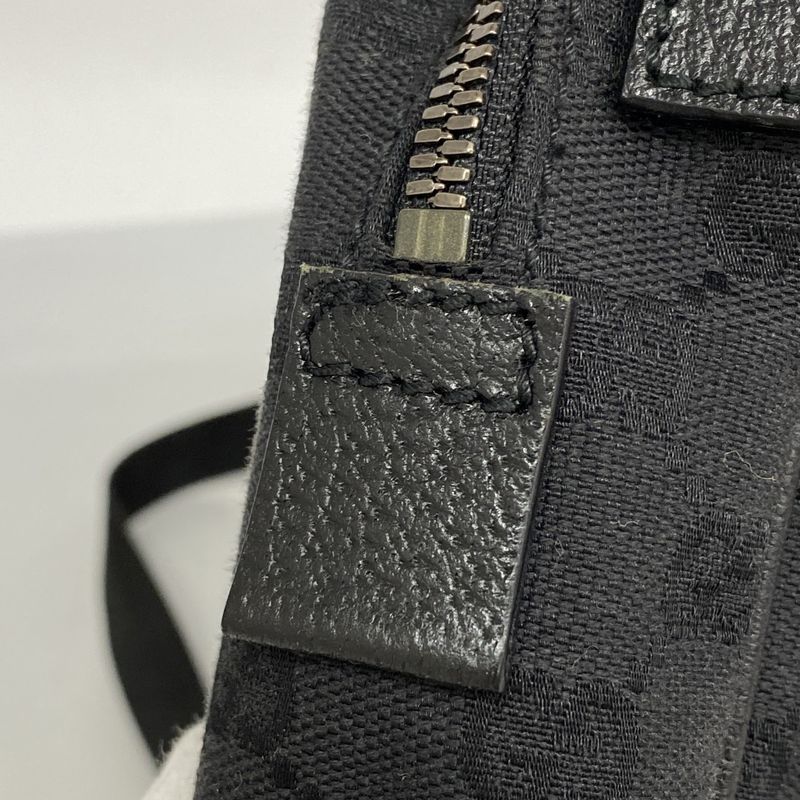 Gucci Shoulder Bag GG Canvas Black Silver
