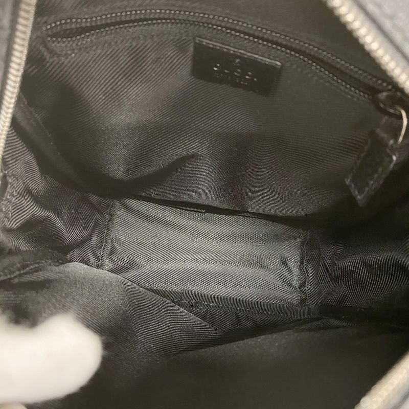 Gucci Shoulder Bag GG Canvas Black Silver
