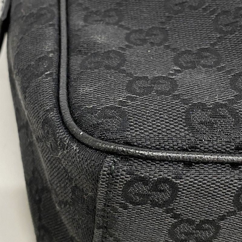 Gucci Shoulder Bag GG Canvas Black Silver