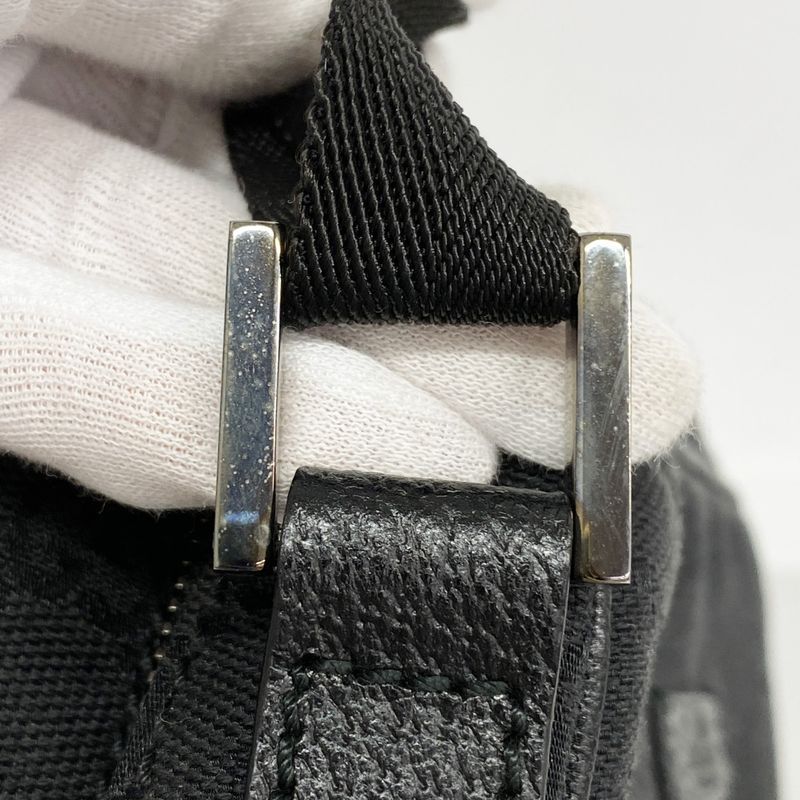 Gucci Shoulder Bag GG Canvas Black Silver
