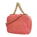 Chanel Handbag Quilted Lambskin Pink Champagne Gold 2-Way Bag