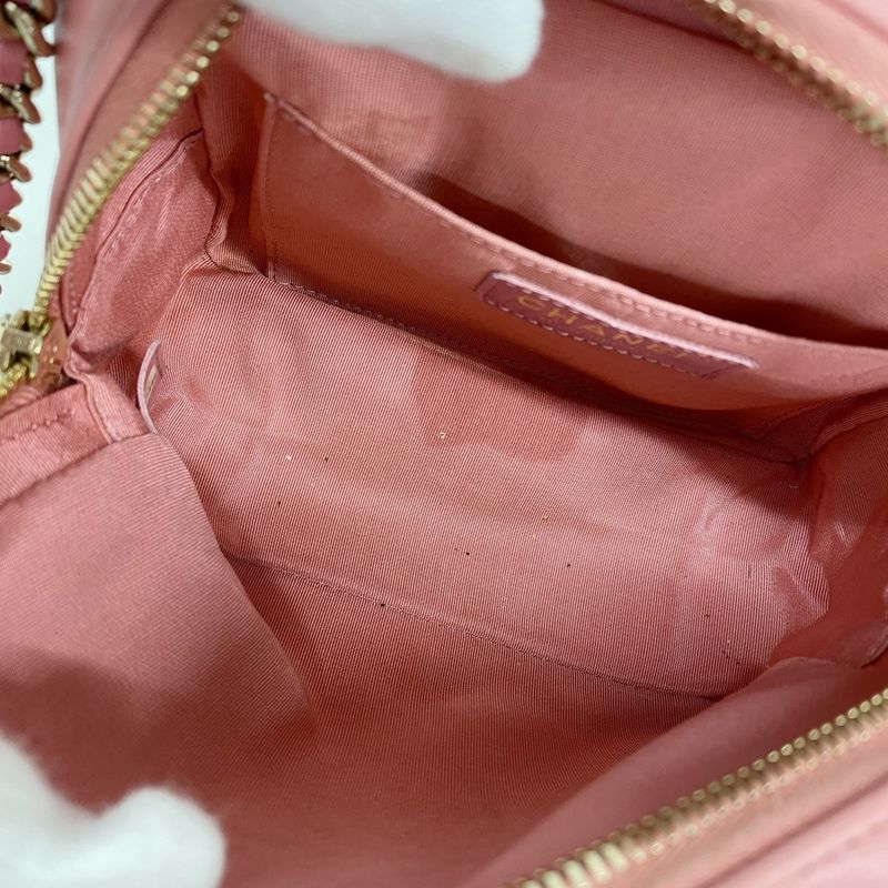 Chanel Handbag Quilted Lambskin Pink Champagne Gold 2-Way Bag