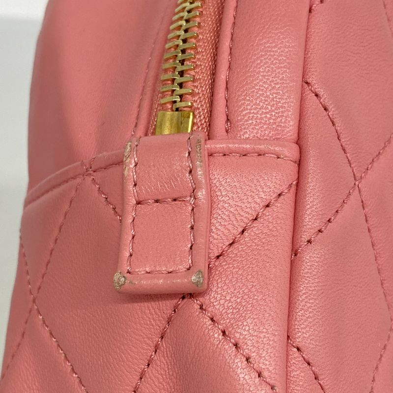 Chanel Handbag Quilted Lambskin Pink Champagne Gold 2-Way Bag