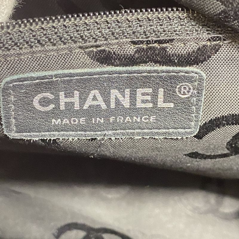 Chanel Tote Cambon Lambskin Beige Black Silver