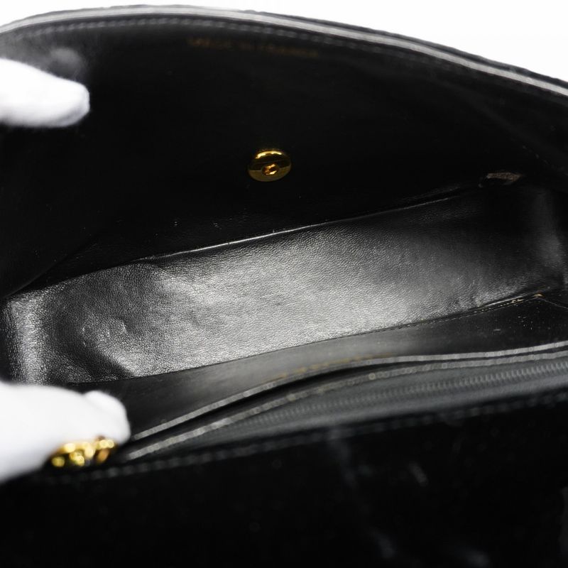 Chanel Handbag Parent Child Bag Velour Black Gold Parents