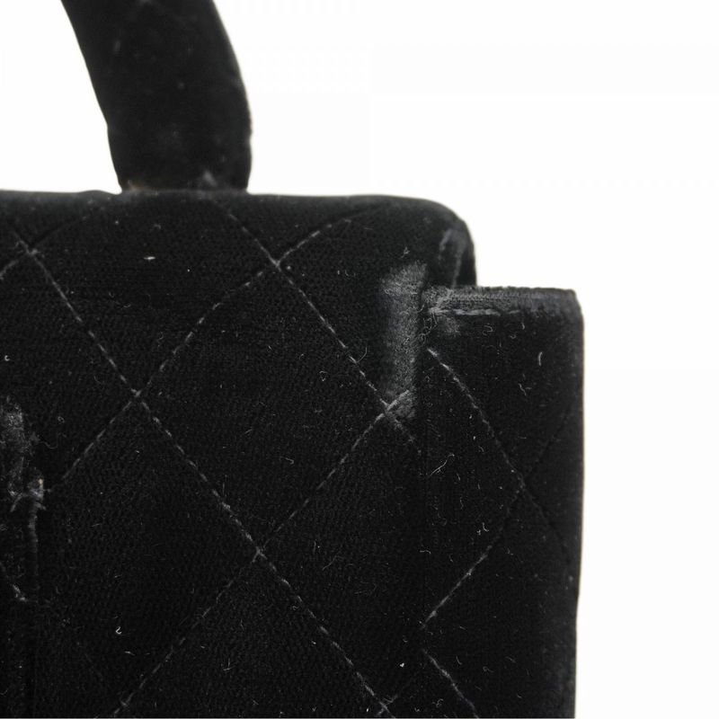 Chanel Handbag Parent Child Bag Velour Black Gold Parents