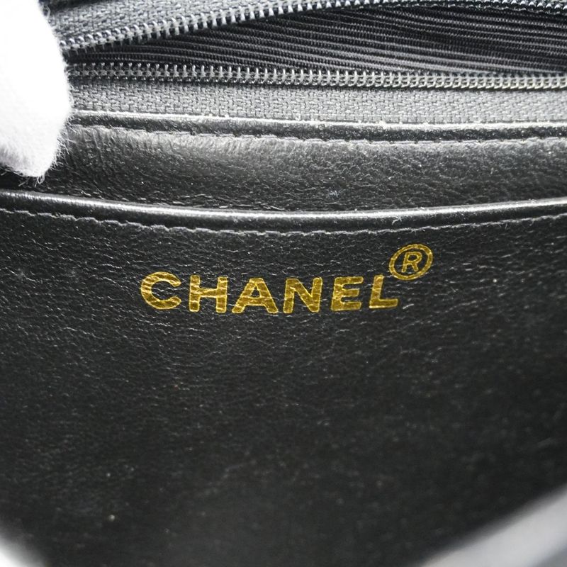 Chanel Handbag Parent Child Bag Velour Black Gold Parents