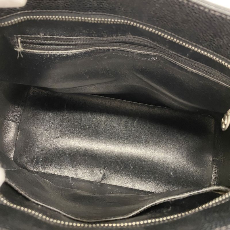 Chanel Tote Medallion Caviar Leather Black Silver