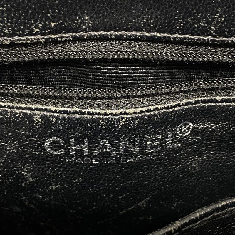 Chanel Tote Medallion Caviar Leather Black Silver