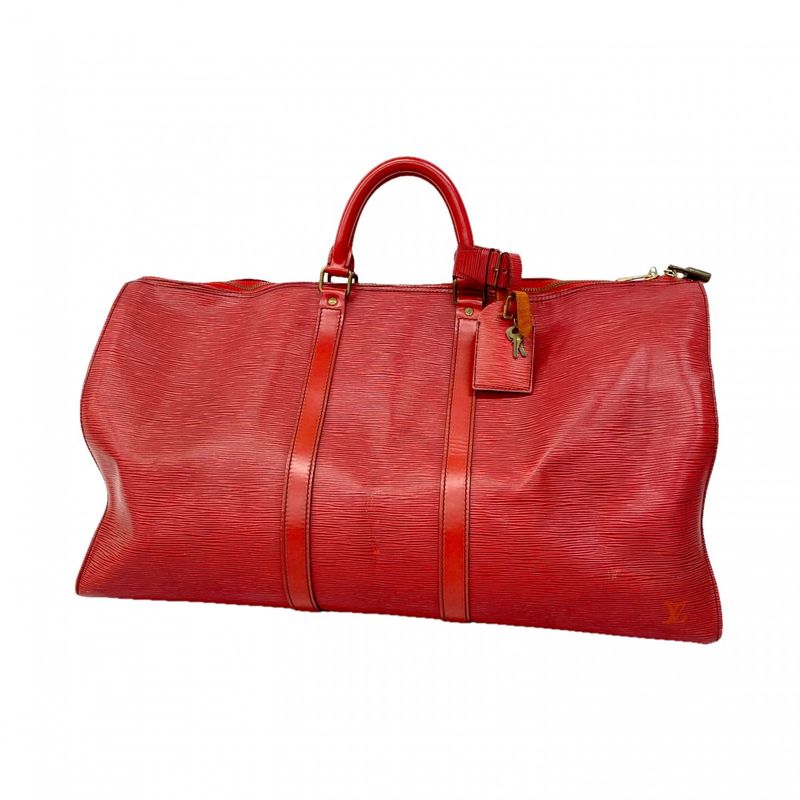 Louis Vuitton Boston Bag Epi Keepall 55 Castilian Red