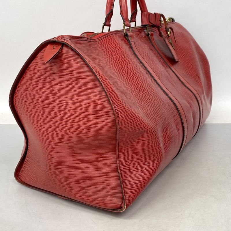 Louis Vuitton Boston Bag Epi Keepall 55 Castilian Red