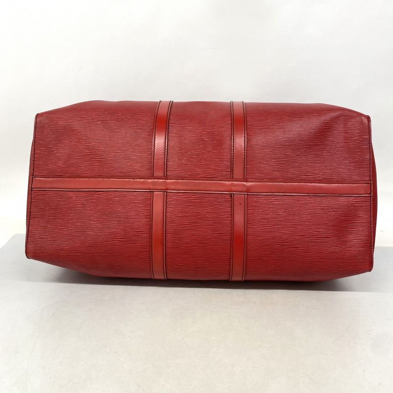 Louis Vuitton Boston Bag Epi Keepall 55 Castilian Red