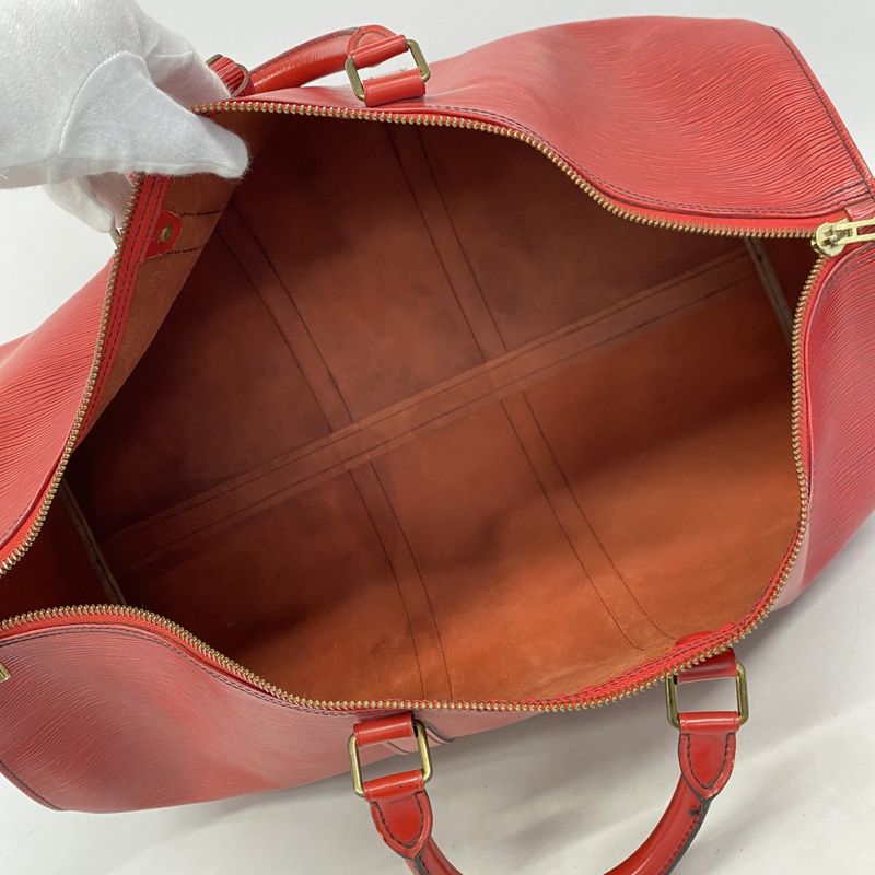 Louis Vuitton Boston Bag Epi Keepall 55 Castilian Red
